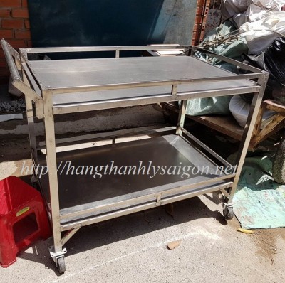 BÁN THANH LÝ XE ĐẨY INOX 2 TẦNG