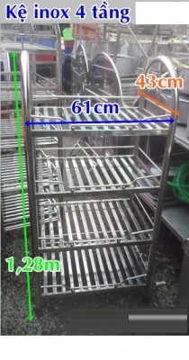 Thanh Lý Kệ Inox 4 tầng