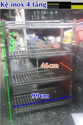 Thanh Lý Kệ Inox 4 tầng