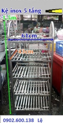 Thanh Lý Kệ Inox 5 tầng